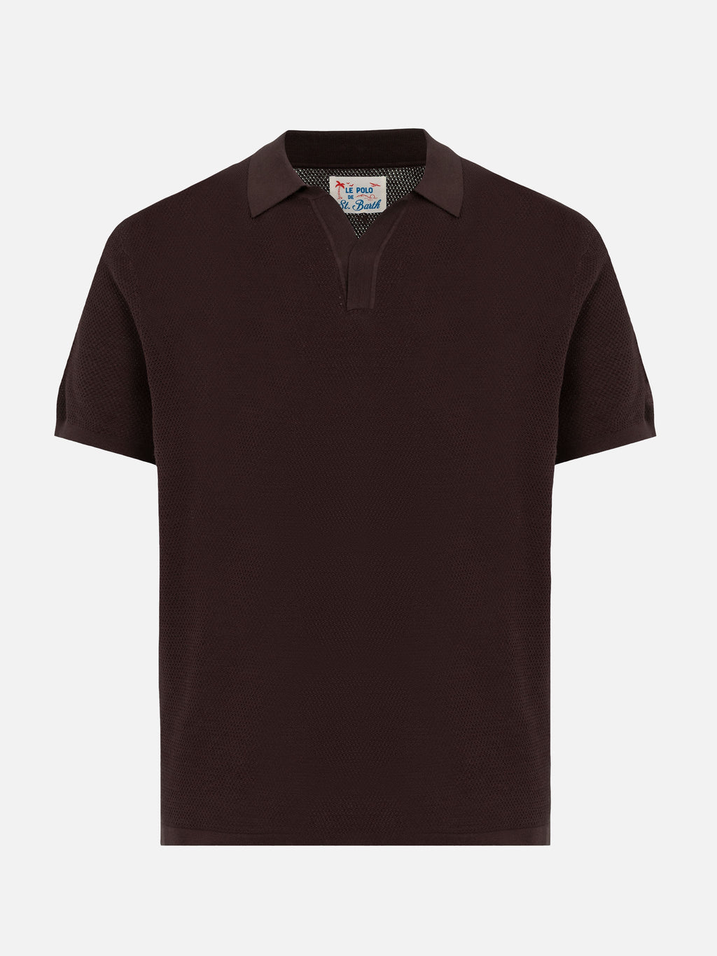 Polo in maglia Sloan Cotton marrone a rete product image 5