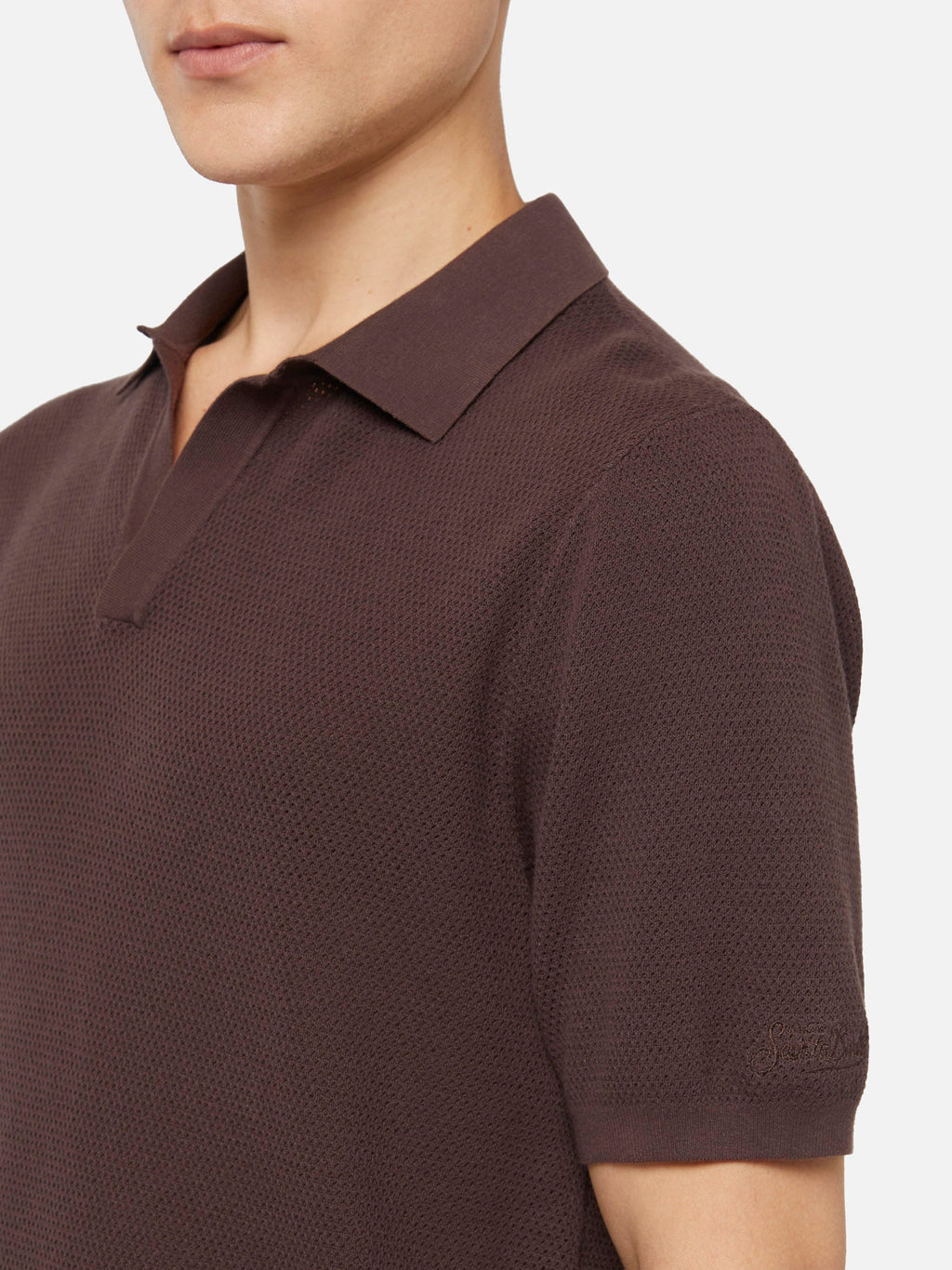 Polo in maglia Sloan Cotton marrone a rete product image 2