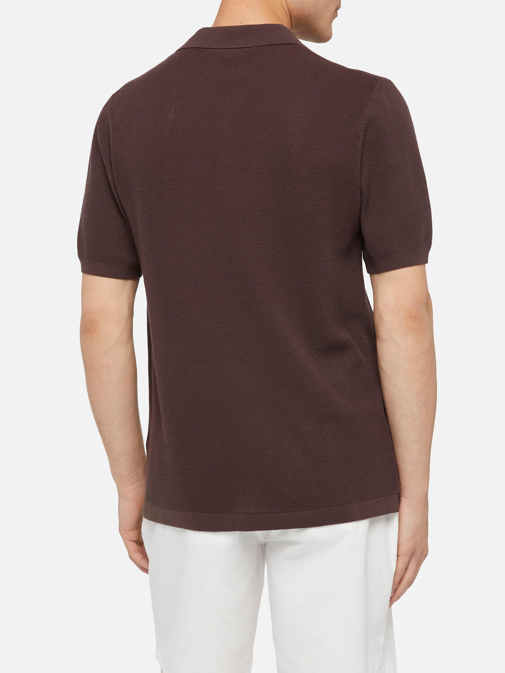 Polo in maglia Sloan Cotton marrone a rete product image 3