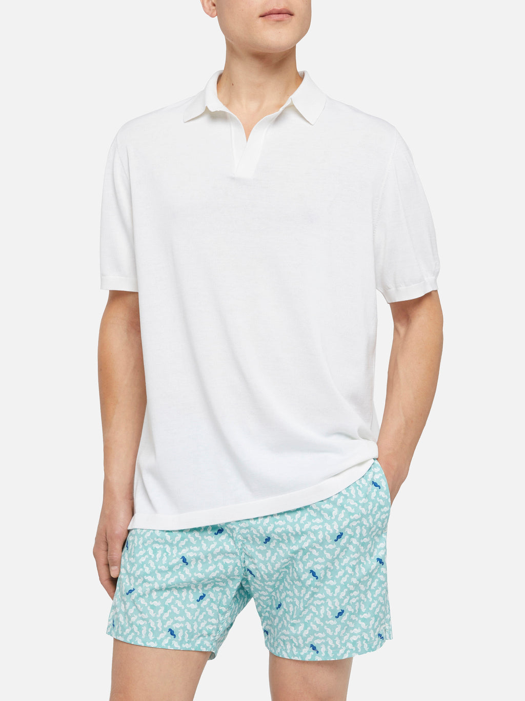 Polo in maglia Sloan bianca product image 1