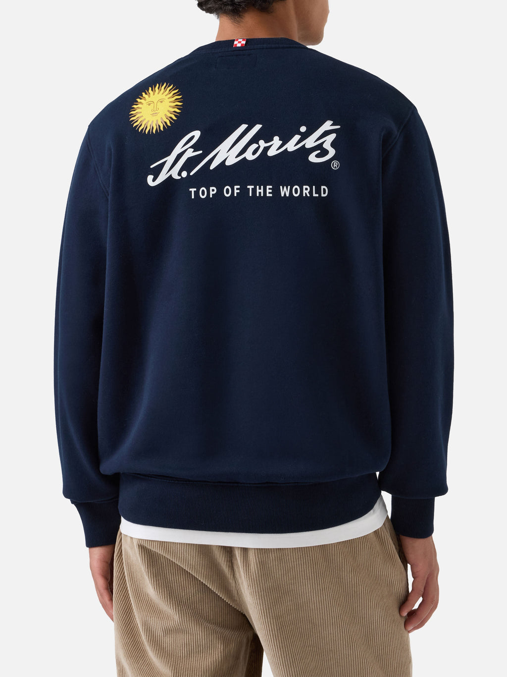 Felpa Soho blu navy in cotone con stampa St. Moritz sul product image 1