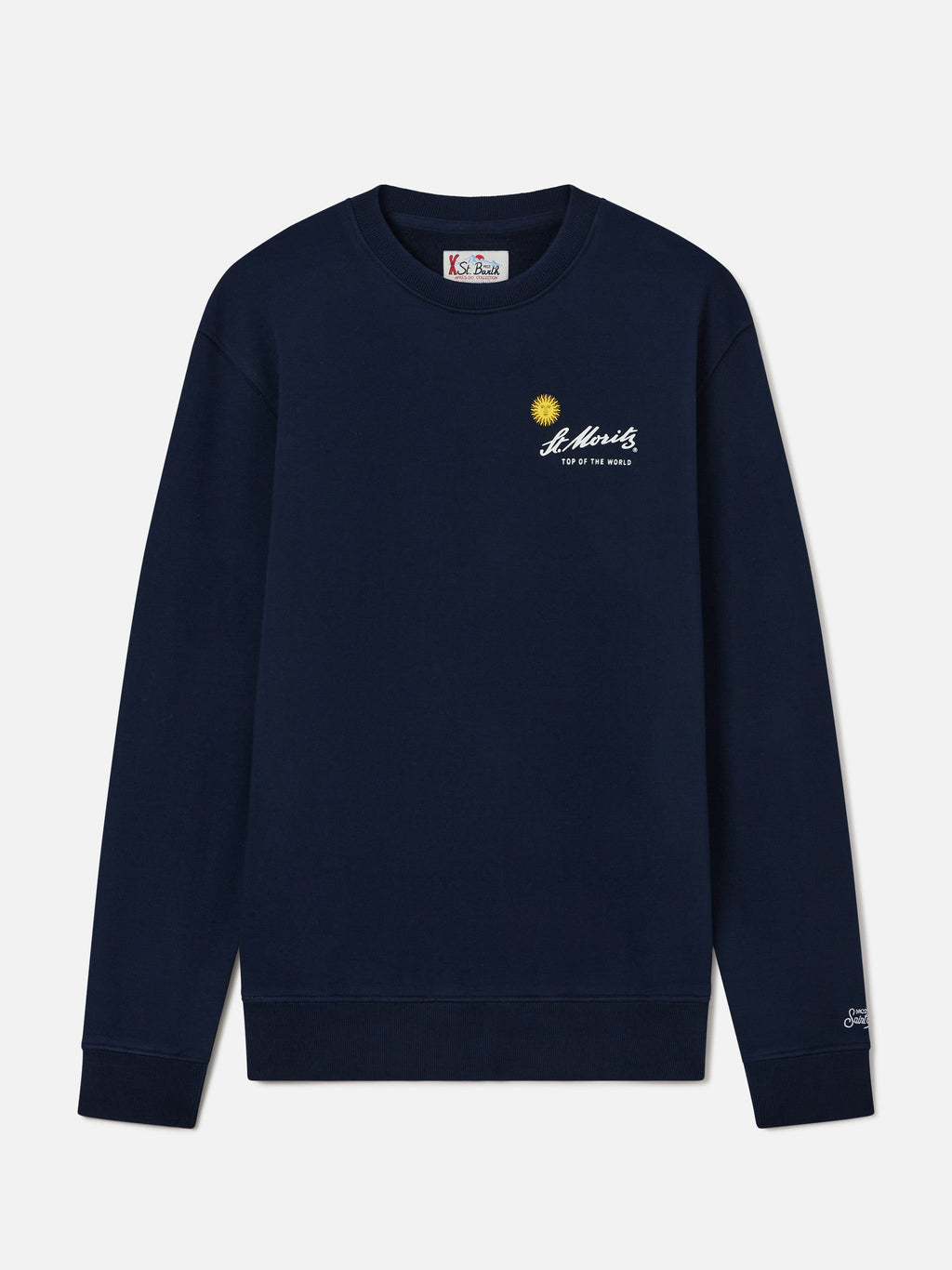 Felpa Soho blu navy in cotone con stampa St. Moritz sul product image 4