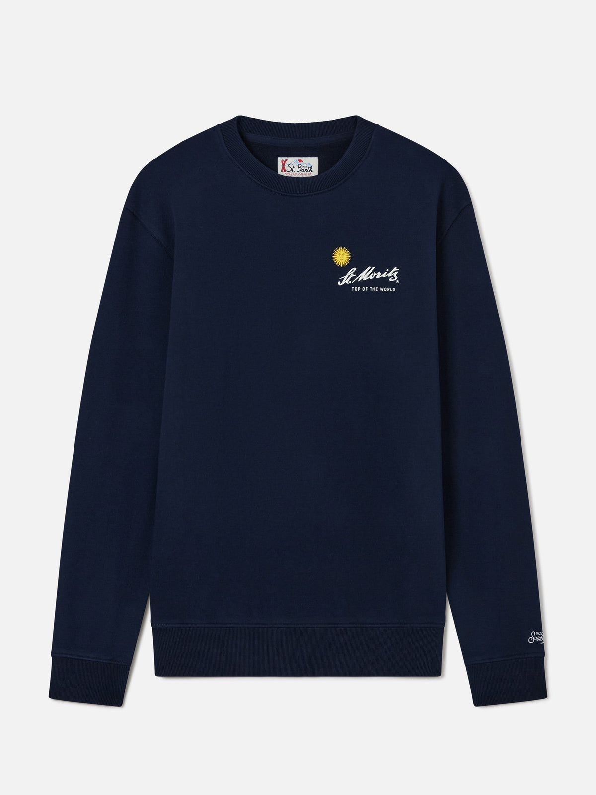Felpa Soho blu navy in cotone con stampa St. Moritz sul product image 4