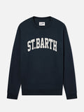 Felpa Soho blu navy in cotone con stampa St. Barth product image 1