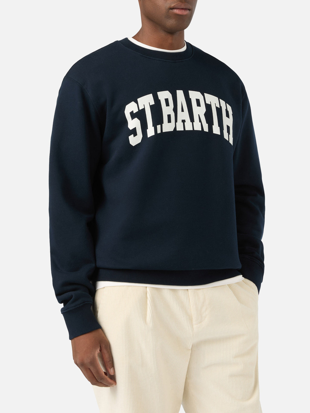 Felpa Soho blu navy in cotone con stampa St. Barth product image 2