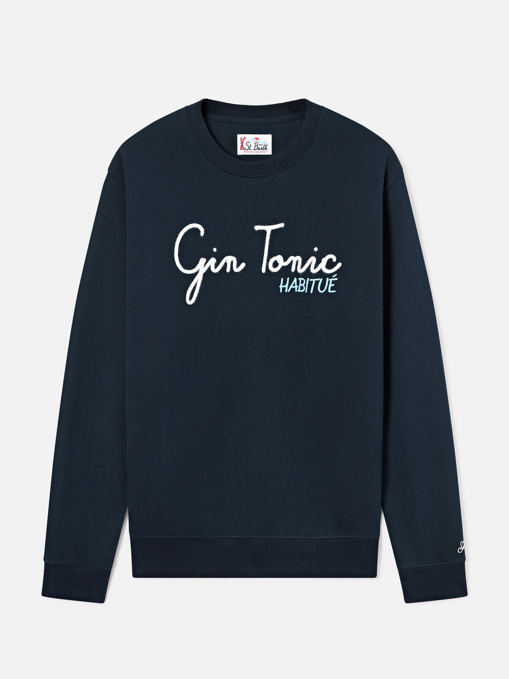 Felpa Soho blu navy in cotone con ricamo Gin Tonic Habitué product image 1