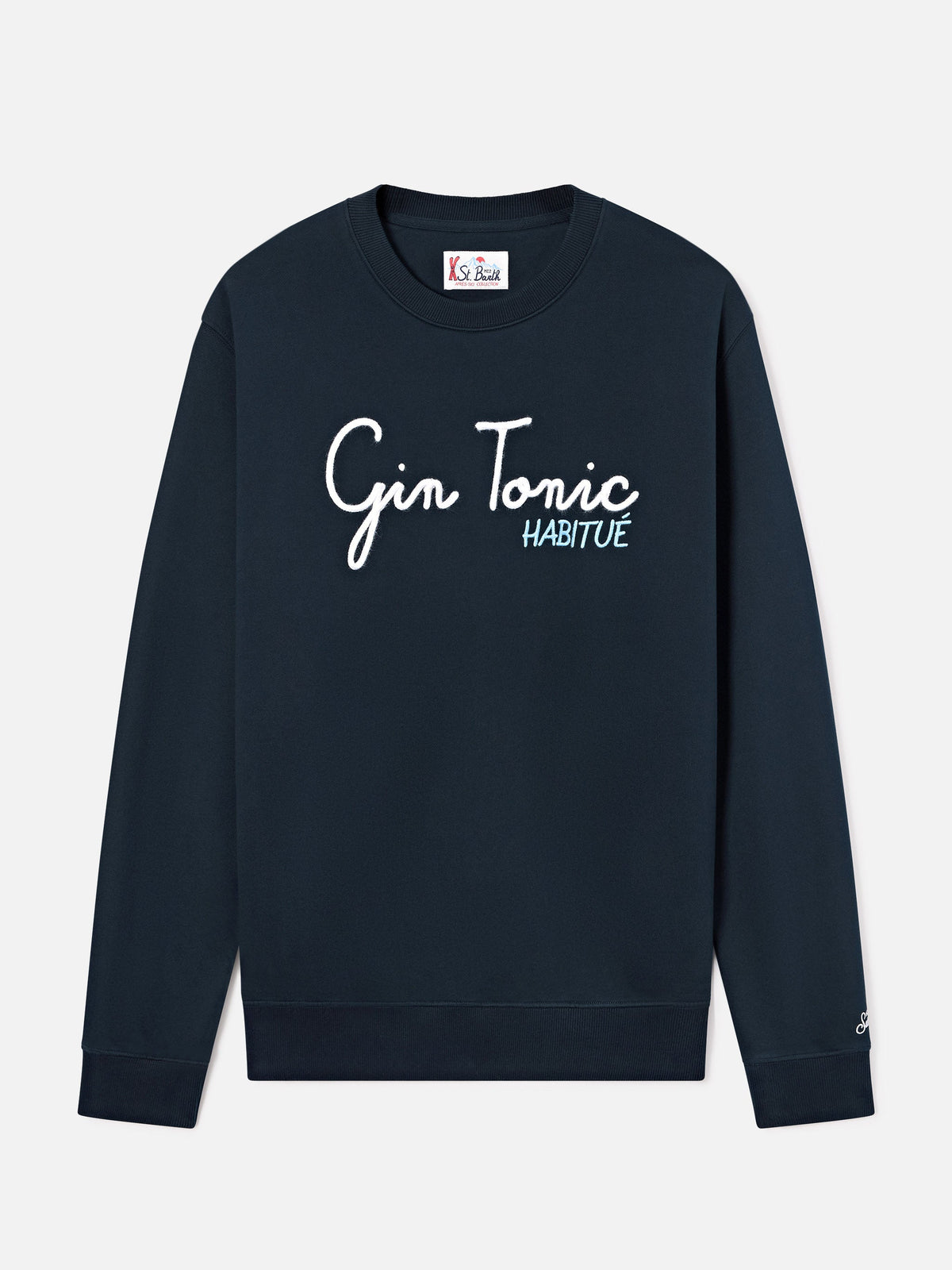 Felpa Soho blu navy in cotone con ricamo Gin Tonic Habitué product image 1