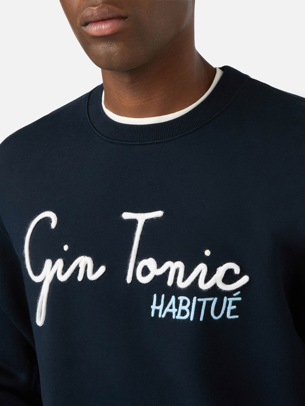 Felpa Soho blu navy in cotone con ricamo Gin Tonic Habitué product image 3