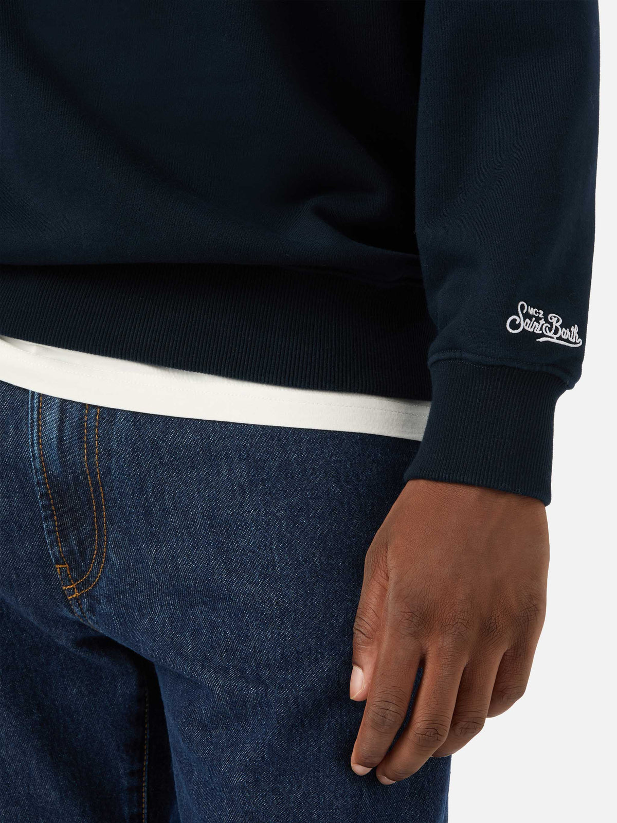 Felpa Soho blu navy in cotone con ricamo Gin Tonic Habitué product image 5