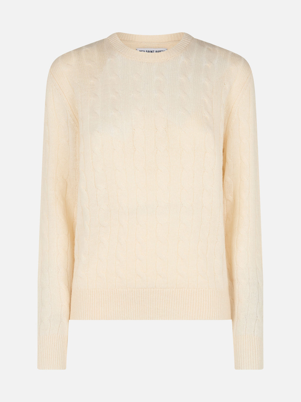 Maglione Sorbonne bianco panna a trecce