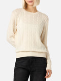 Maglione Sorbonne bianco panna a trecce