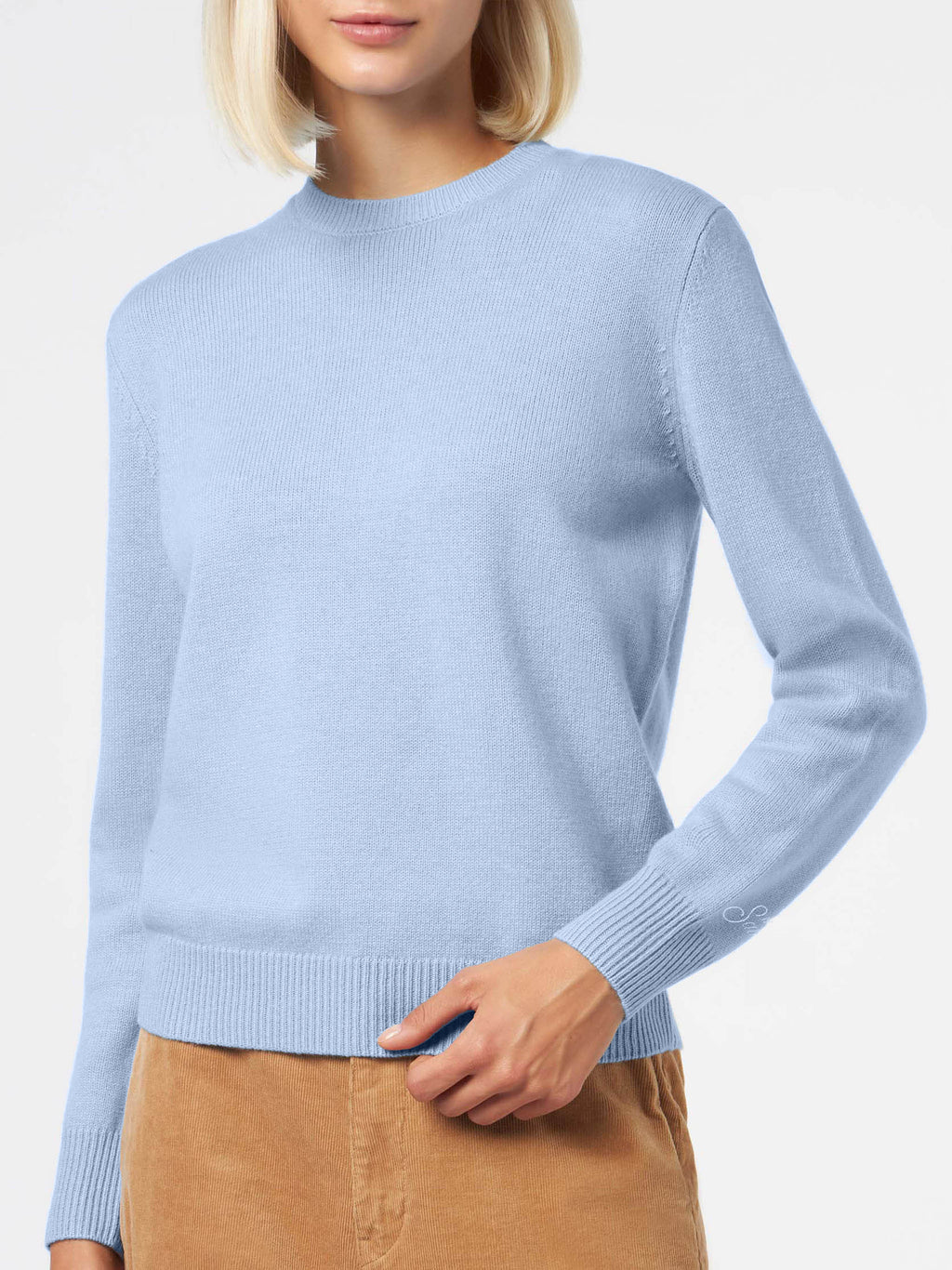 Maglione Sorbonne azzurro in cashmere