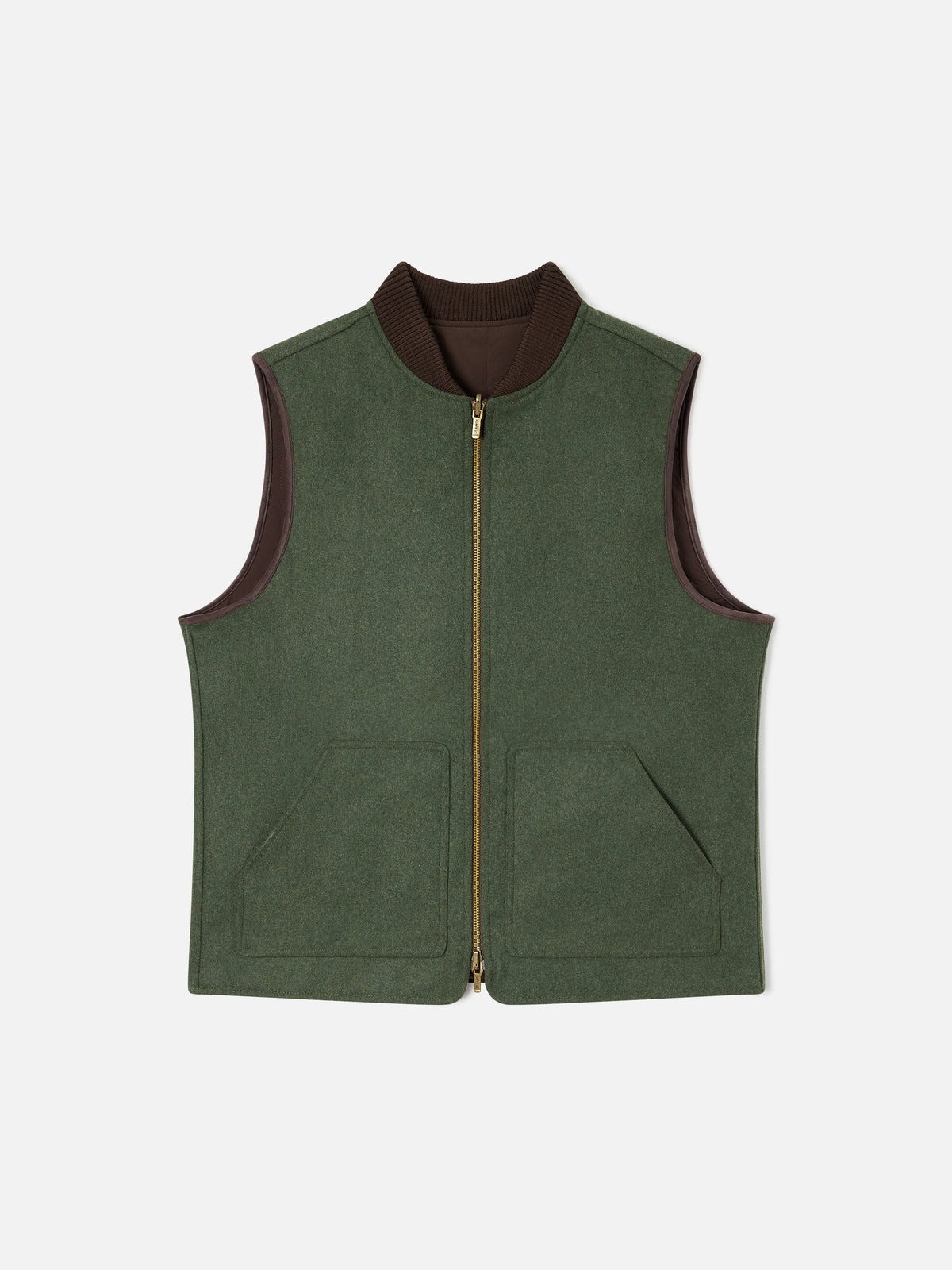 Gilet Spencer verde militare reversibile in misto lana