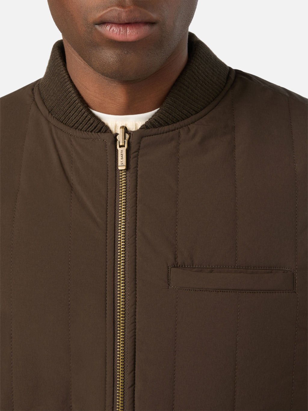 Gilet Spencer verde militare reversibile in misto lana