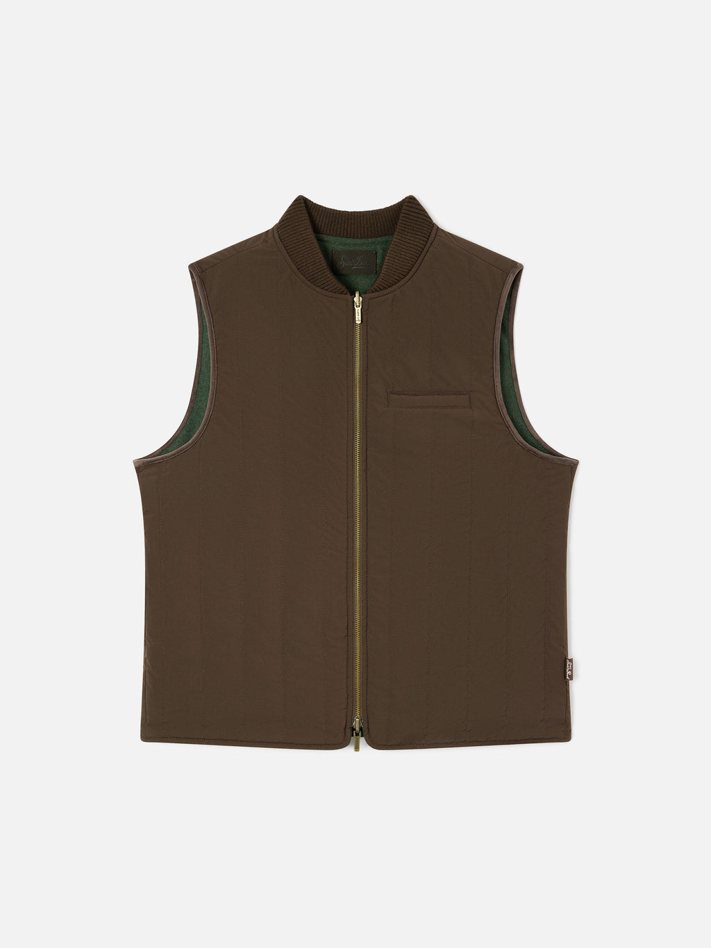 Gilet Spencer verde militare reversibile in misto lana