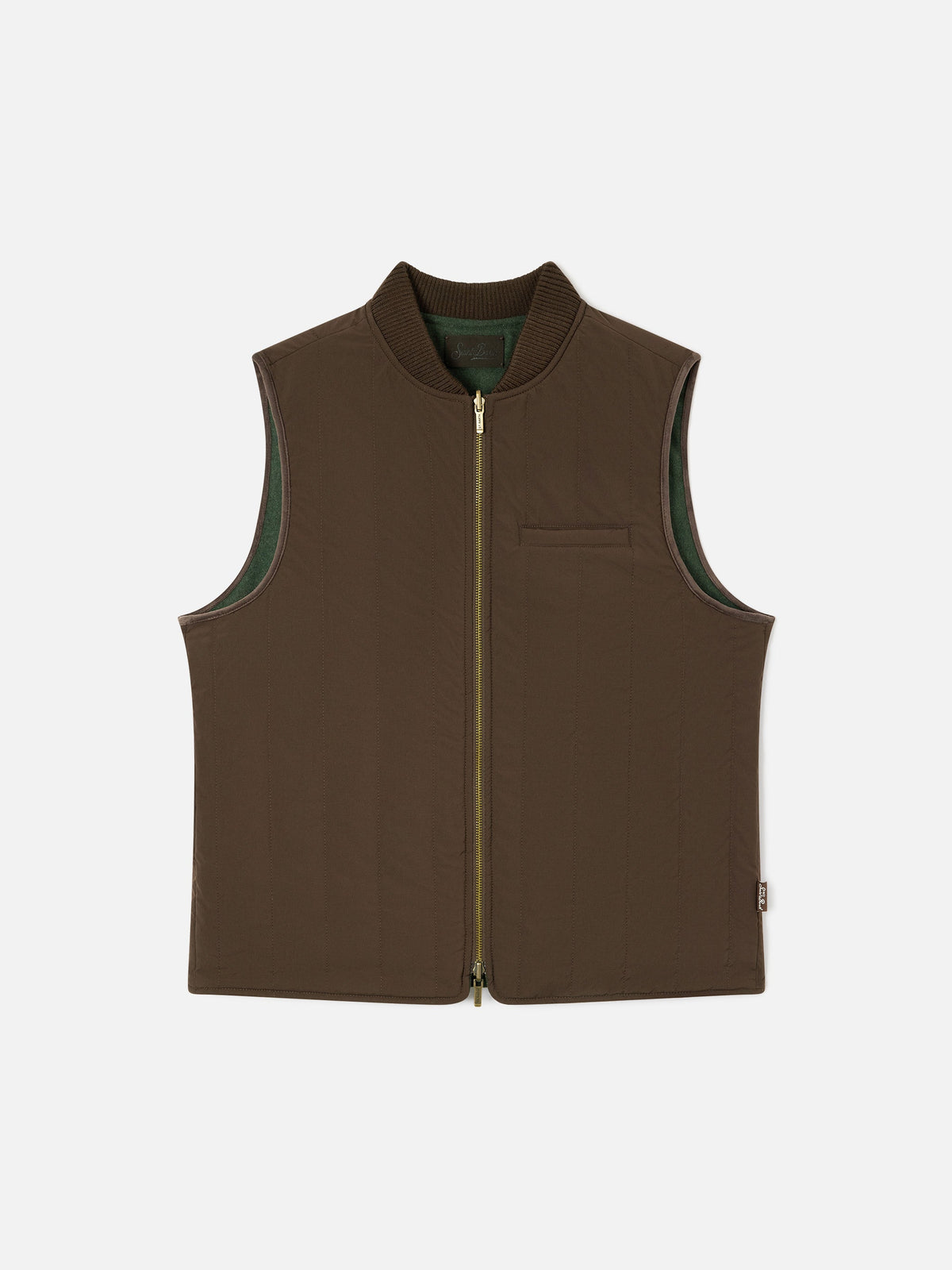 Gilet Spencer verde militare reversibile in misto lana