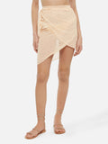 Pareo Sery bianco panna in georgette con strass