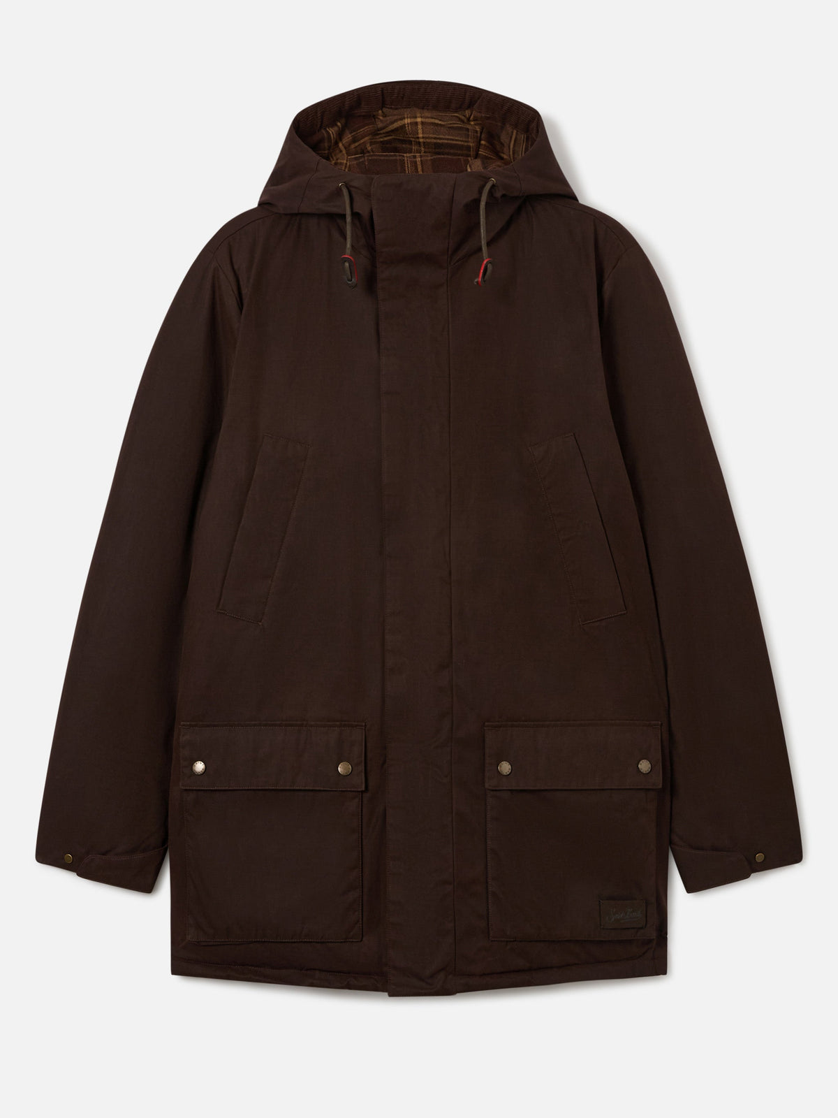 Parka Sven marrone scuro cerato con fodera tartan product image 1