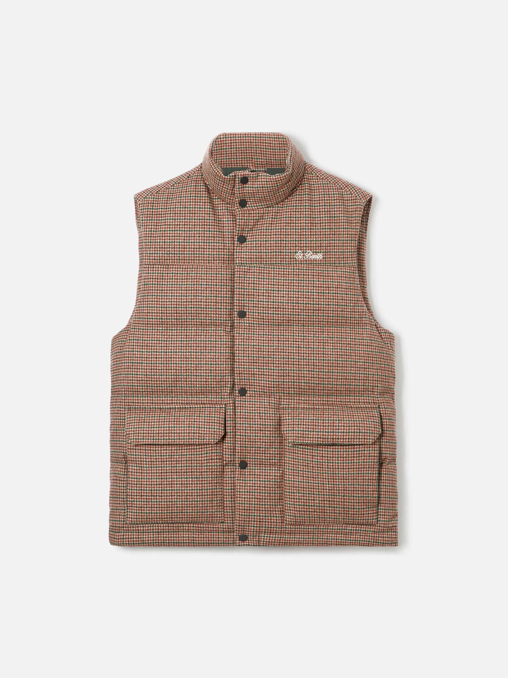 Gilet imbottito Thunder verde scuro con motivo pied de poule