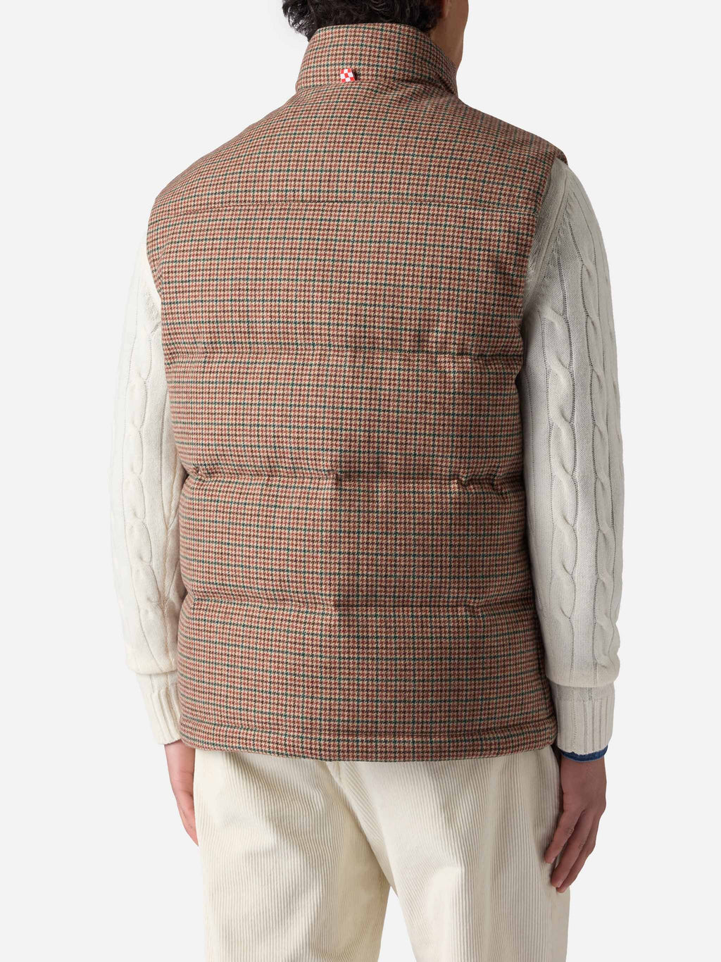 Gilet imbottito Thunder verde scuro con motivo pied de poule