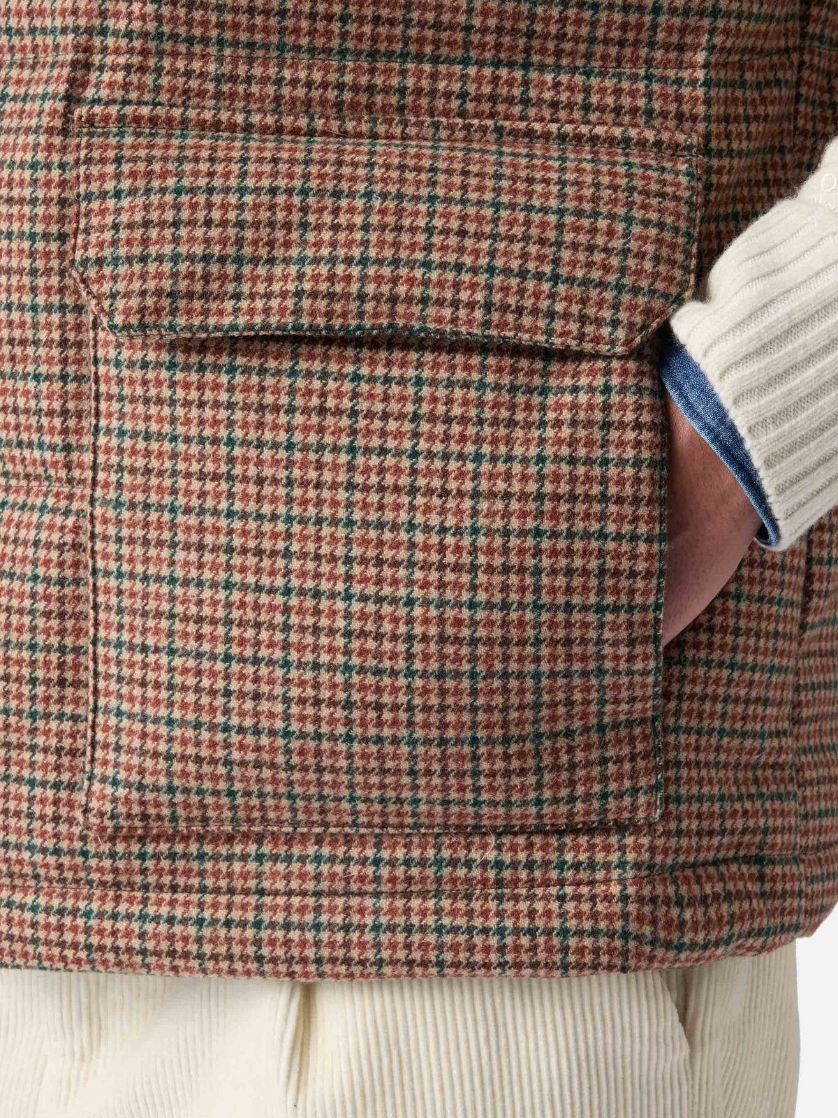 Gilet imbottito Thunder verde scuro con motivo pied de poule