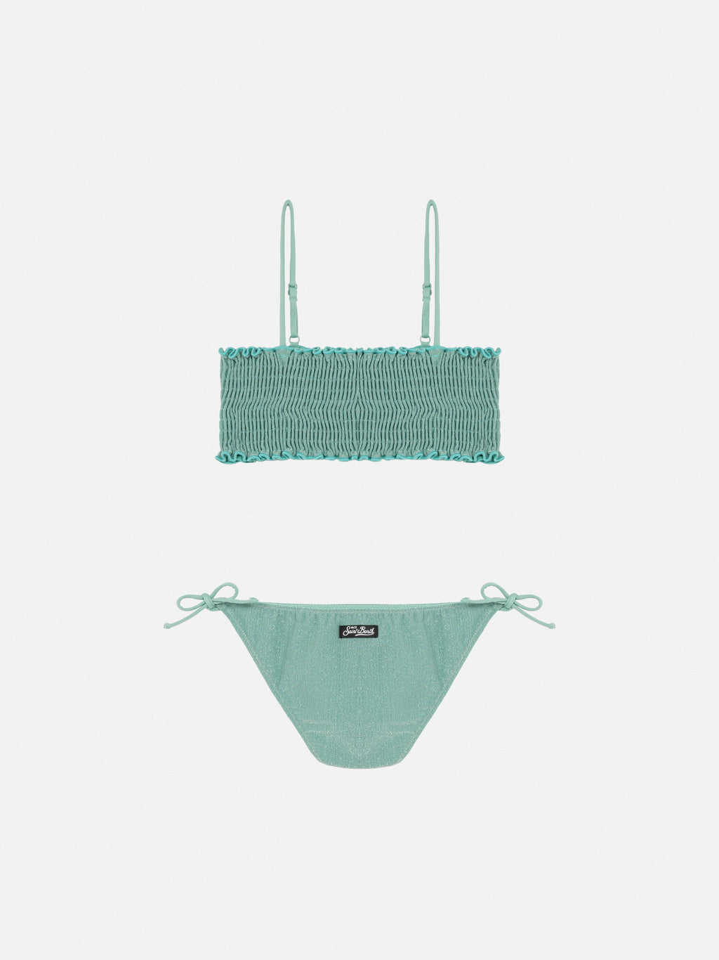 Bikini bralette Tilly verde acqua in lurex