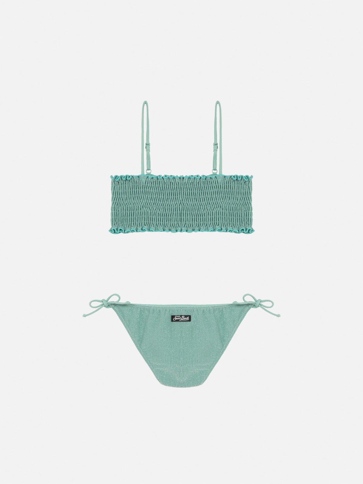 Bikini bralette Tilly verde acqua in lurex