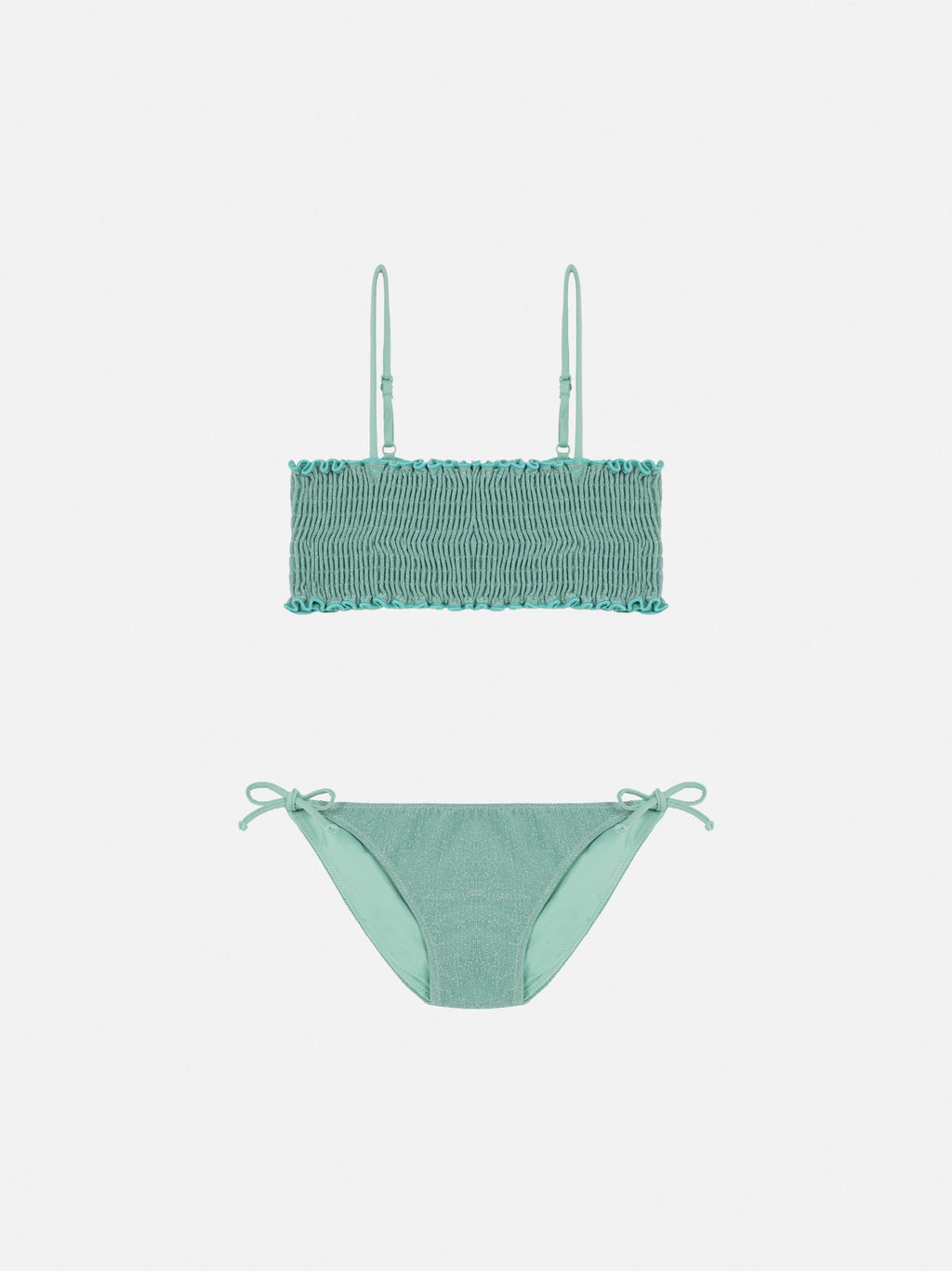 Bikini bralette Tilly verde acqua in lurex