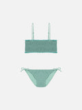 Bikini bralette Tilly verde acqua in lurex