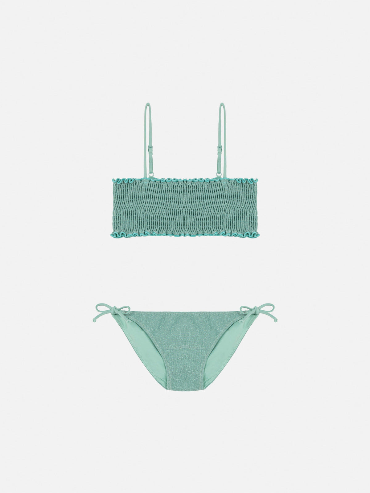 Bikini bralette Tilly verde acqua in lurex
