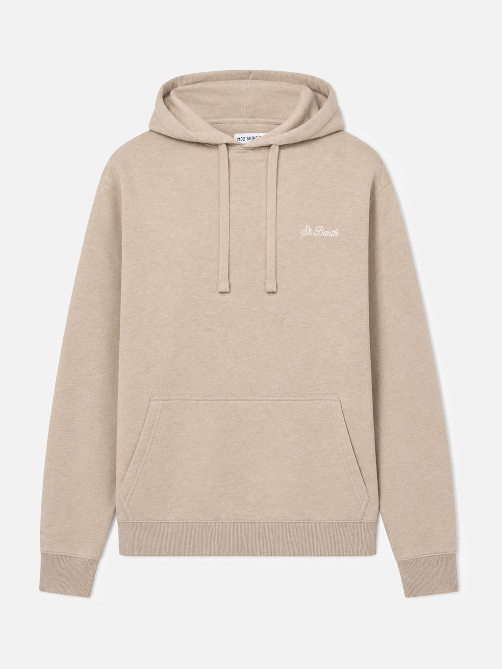 Felpa con cappuccio Tribeca beige melange ricamo logo product image 1