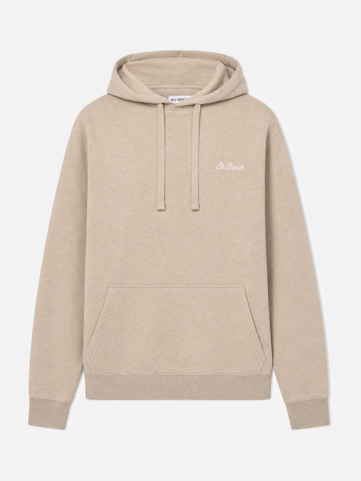 Felpa con cappuccio Tribeca beige melange ricamo logo product image 1