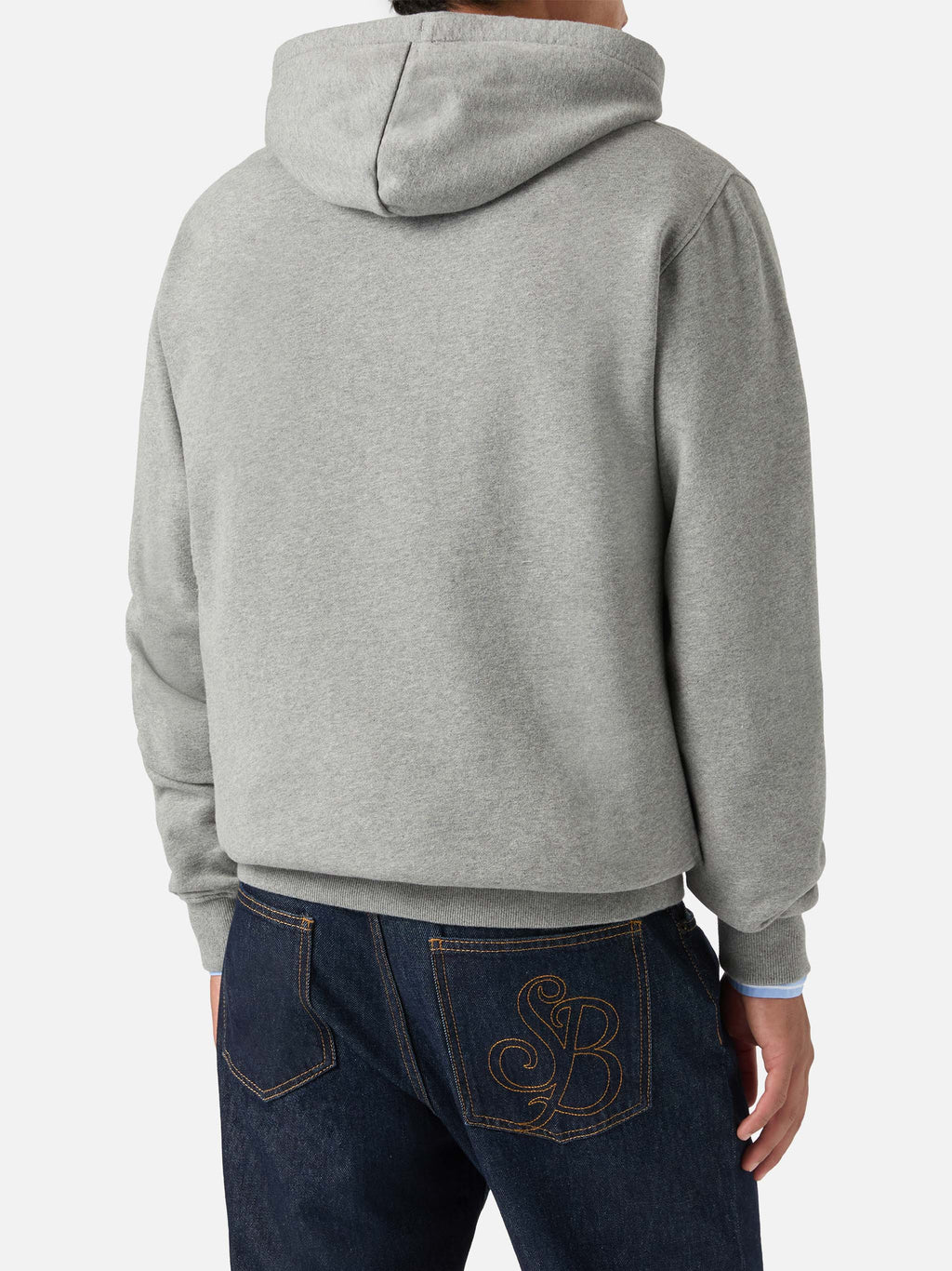 Felpa con cappuccio Tribeca grigia in cotone monogramma SB product image 7