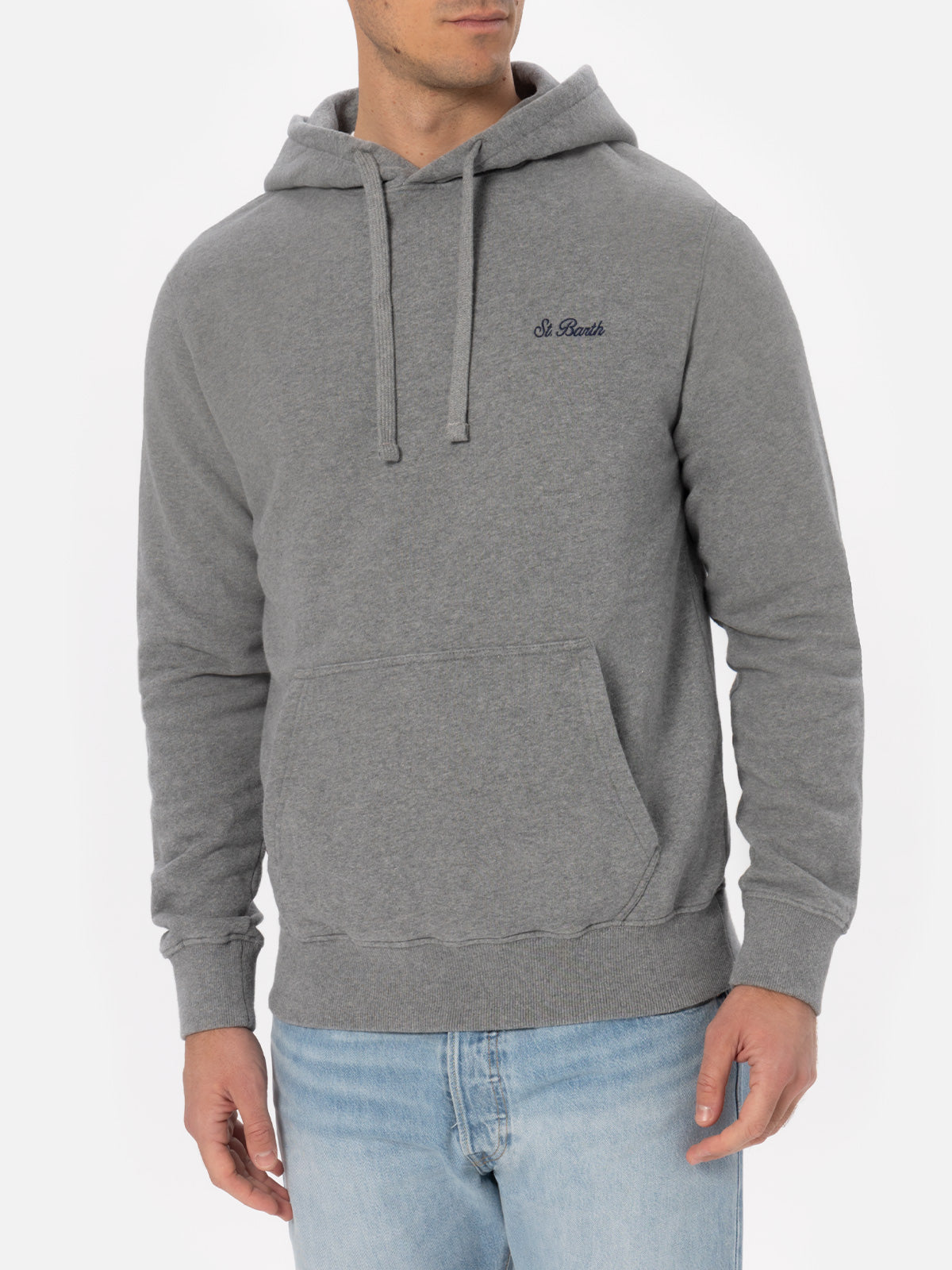 Felpa con cappuccio Tribeca grigio melange ricamo logo product image 2
