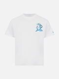 T-shirt bianca con stampa squalo calciatore Cryptopuppets product image 1