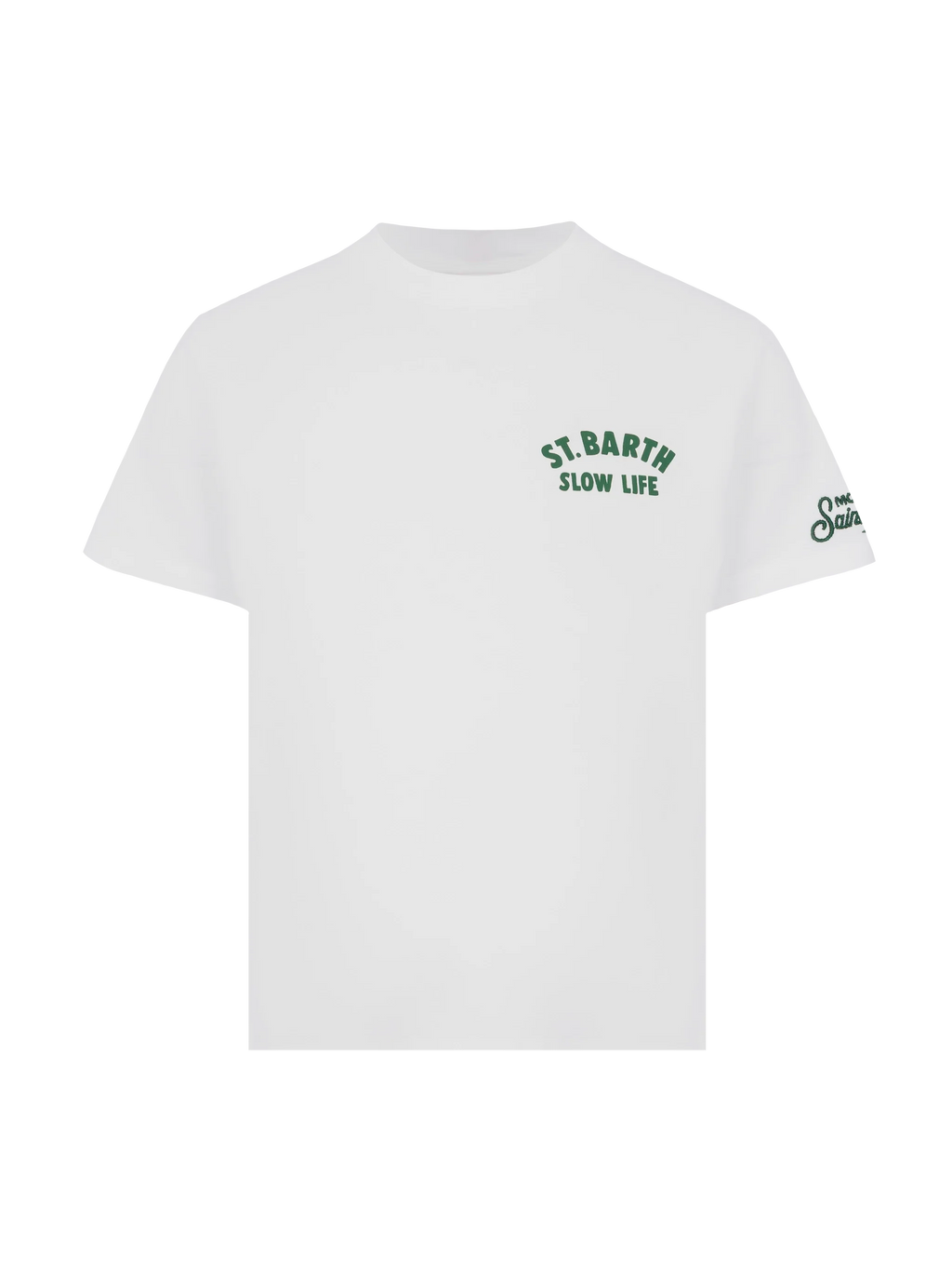 T-shirt bianca con stampa St. Barth slow life product image 1