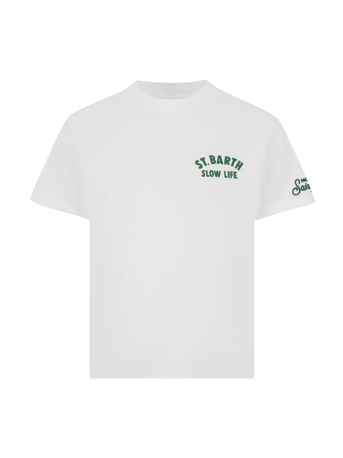 T-shirt bianca con stampa St. Barth slow life product image 1