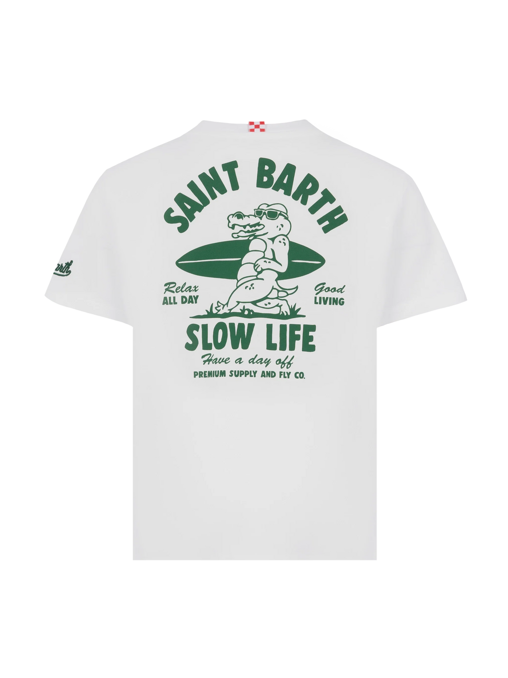 T-shirt bianca con stampa St. Barth slow life product image 2