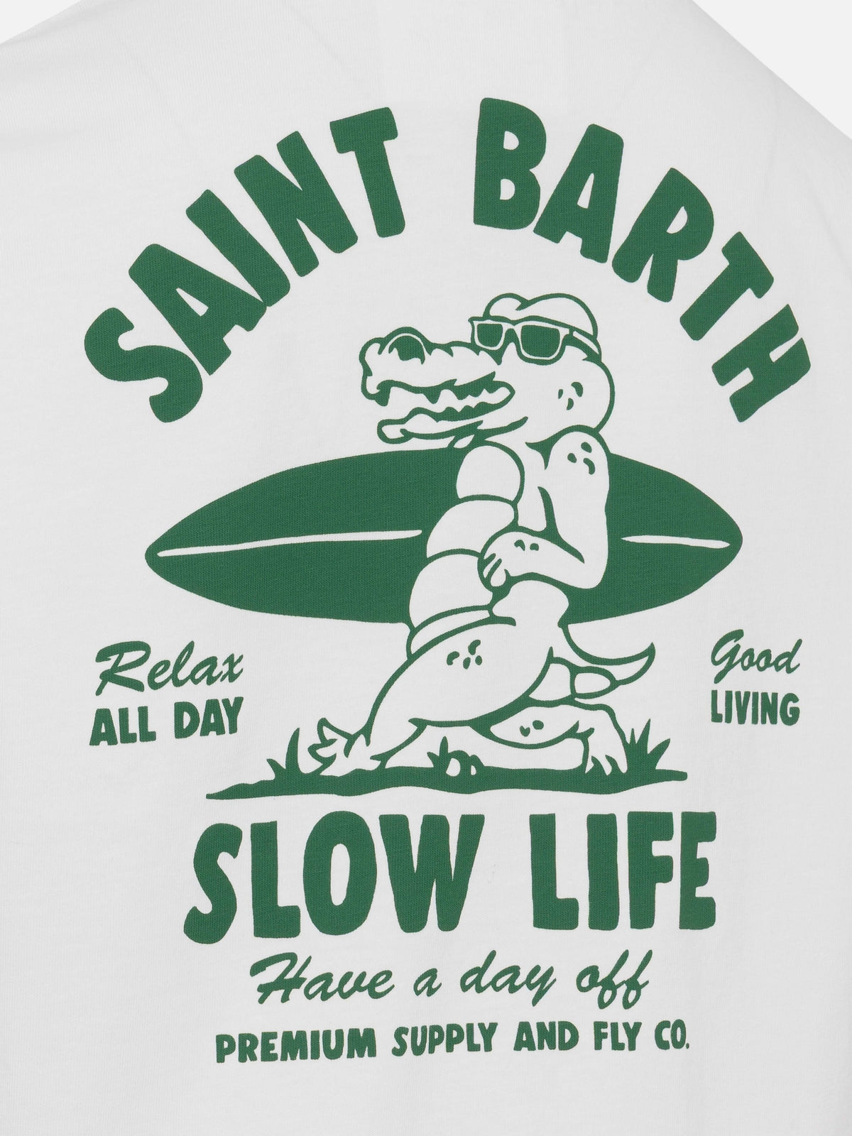 T-shirt bianca con stampa St. Barth slow life product image 4
