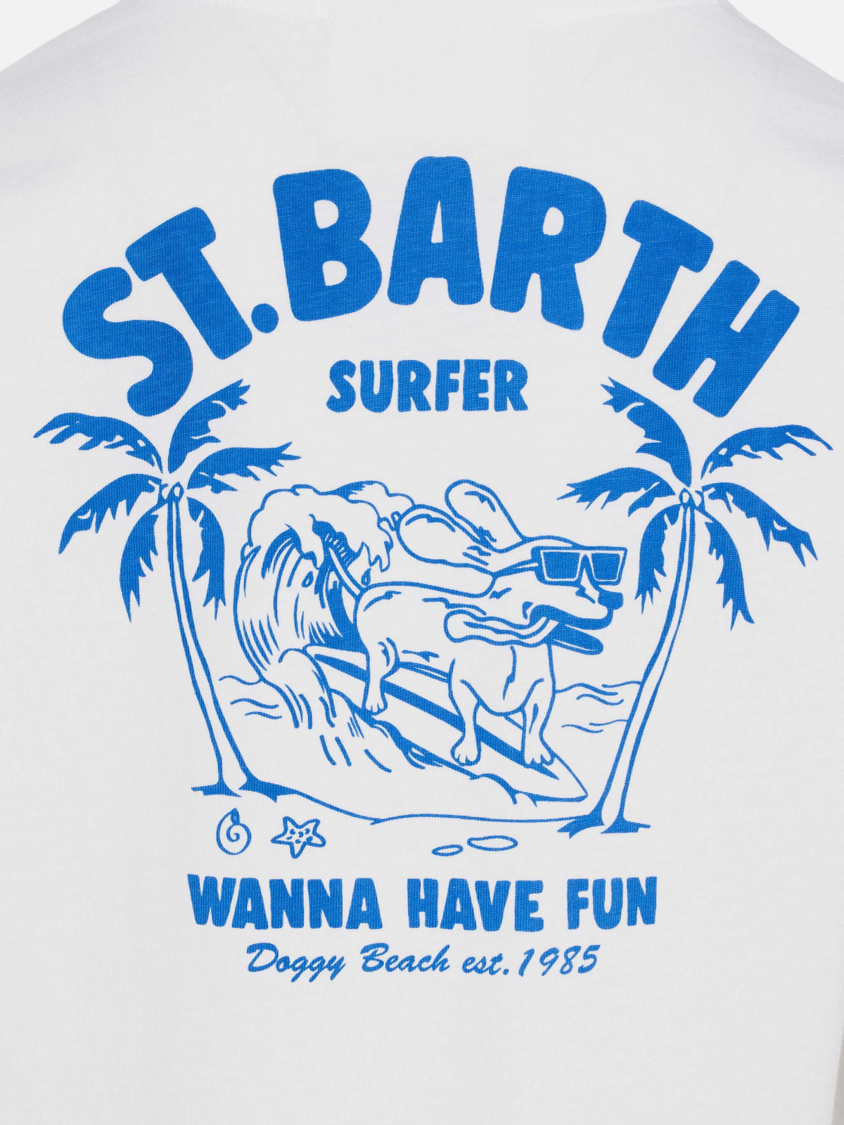 T-shirt bianca con stampa surfista St. Barth product image 3