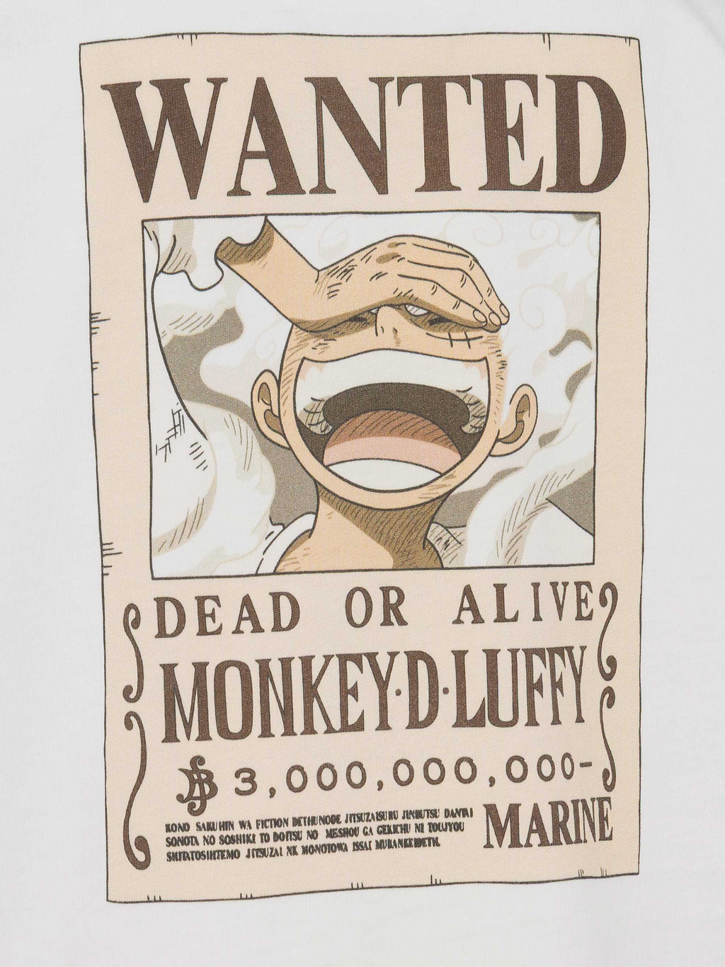 T-shirt bianca con stampa One Piece Wanted Luffy | Special product image 3