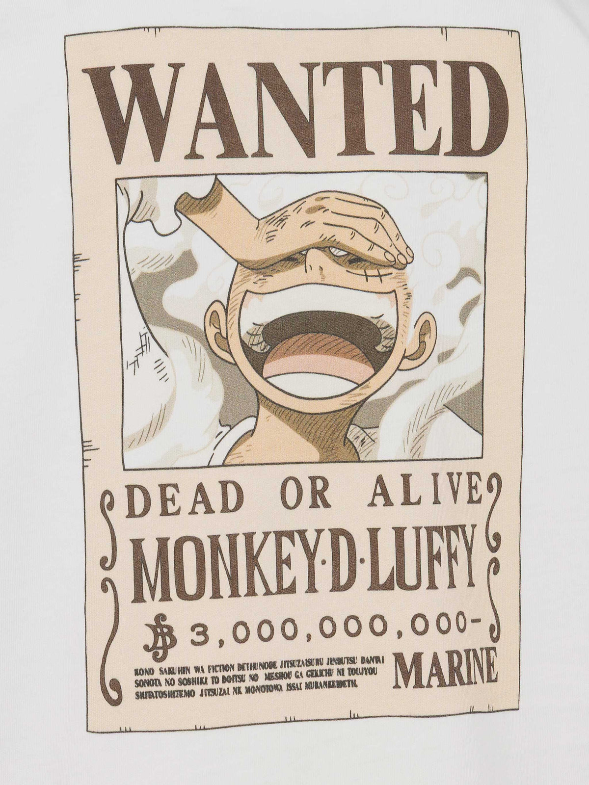 T-shirt bianca con stampa One Piece Wanted Luffy | Special product image 3