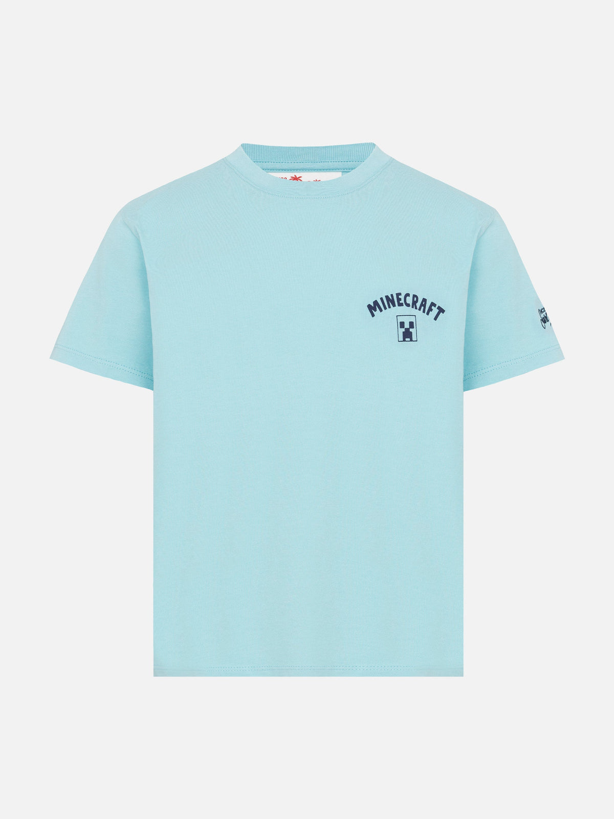 T-shirt verde acqua con stampa Minecraft in St. Barth product image 1