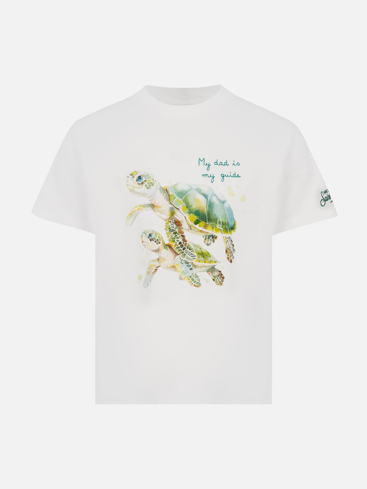 T-shirt bianca con stampa tartarughe padre e figlio product image 1