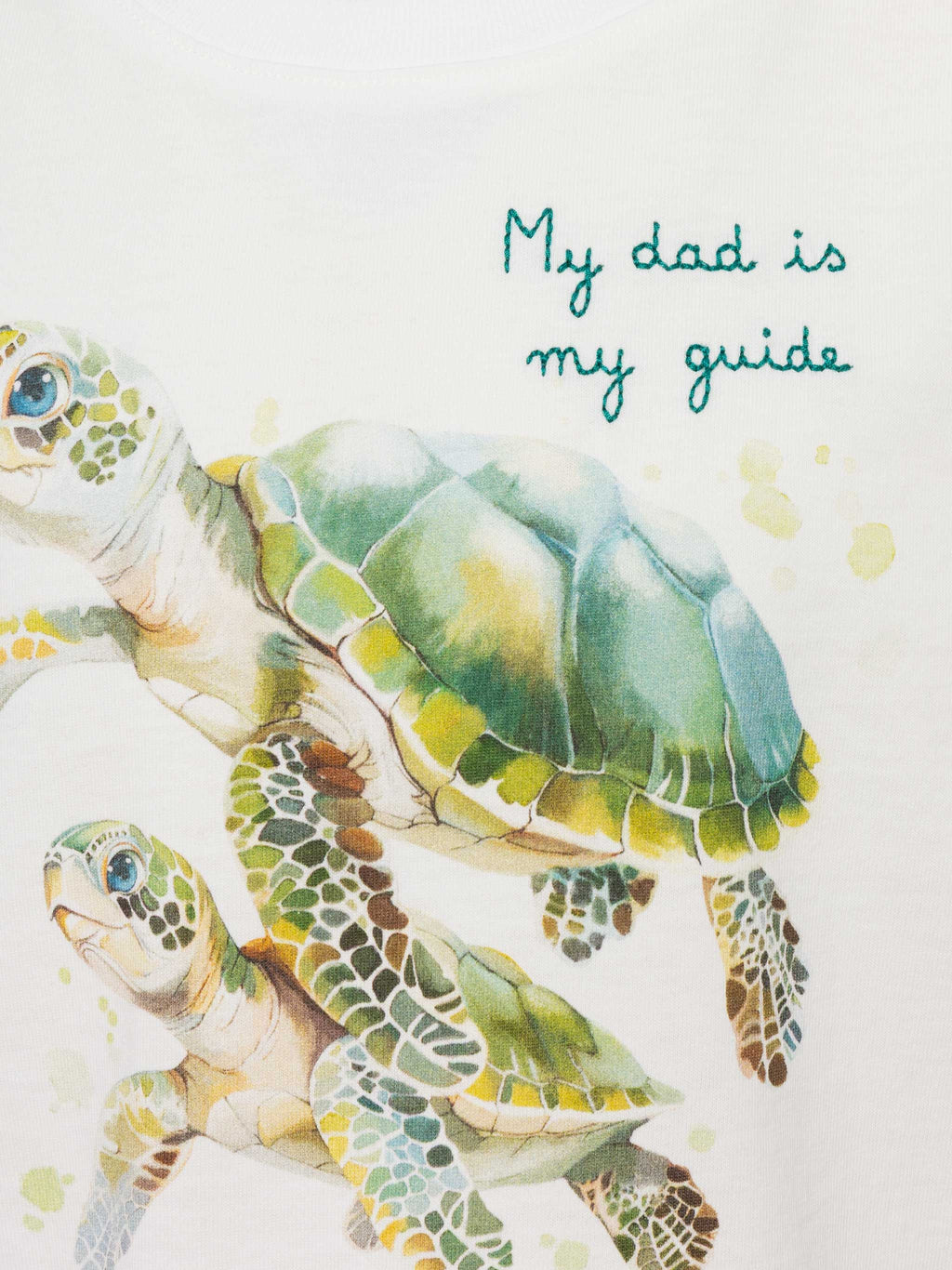 T-shirt bianca con stampa tartarughe padre e figlio product image 3