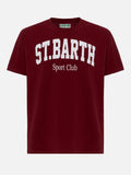 T-shirt bordeaux con stampa St. Barth Sport Club product image 1