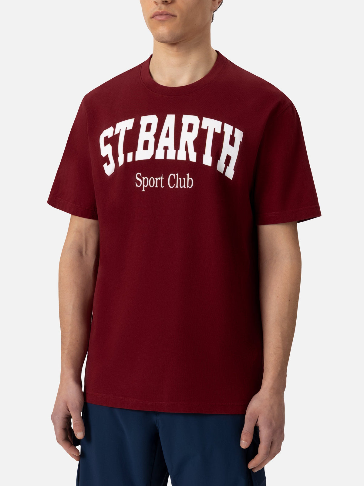 T-shirt bordeaux con stampa St. Barth Sport Club product image 2