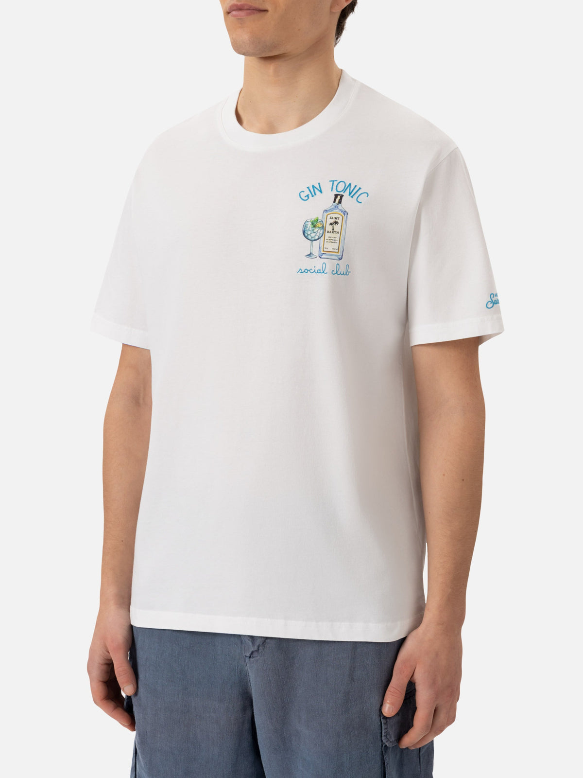 T-shirt bianca con ricamo Gin Tonic Social Club product image 3