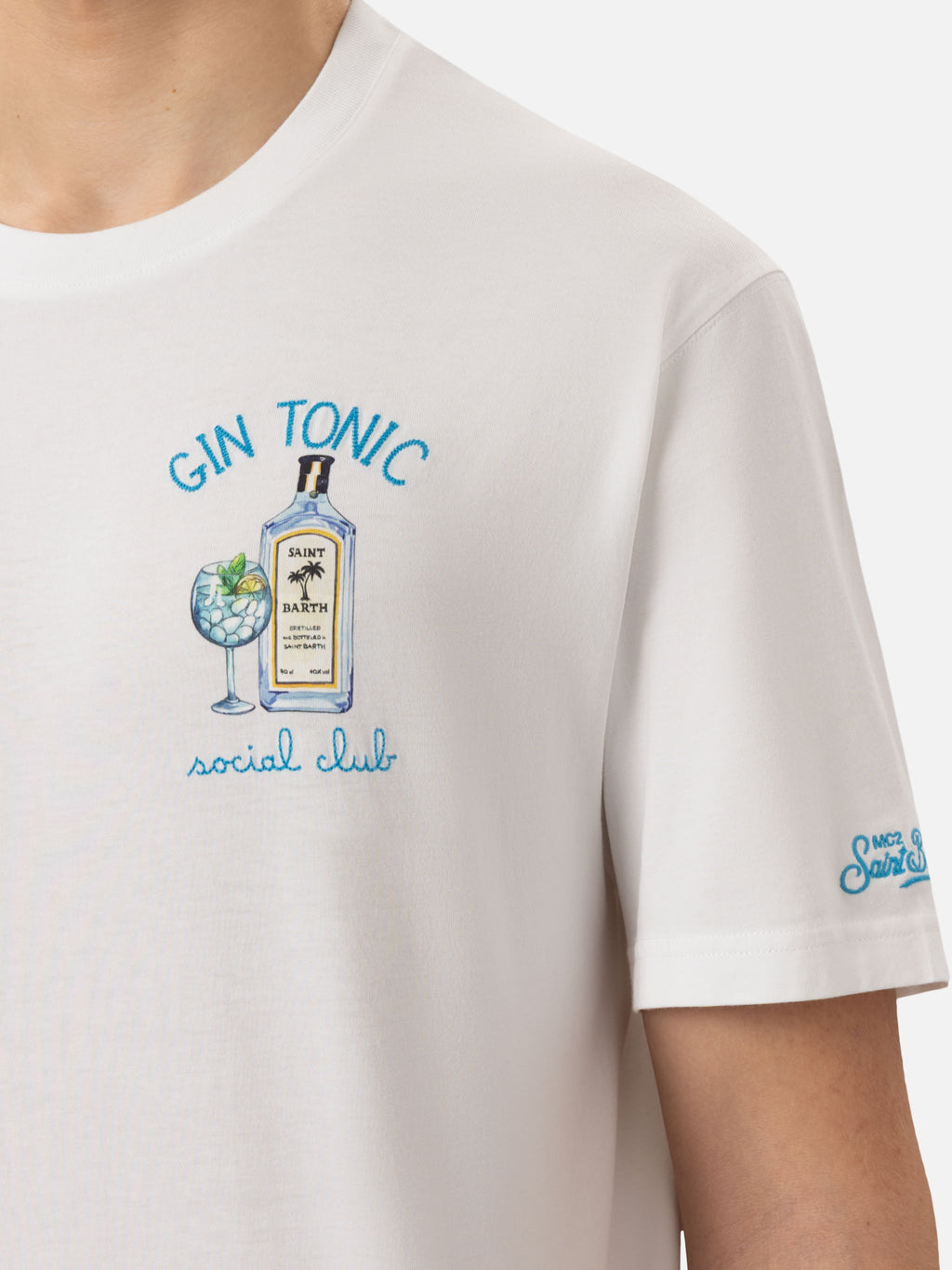 T-shirt bianca con ricamo Gin Tonic Social Club product image 2