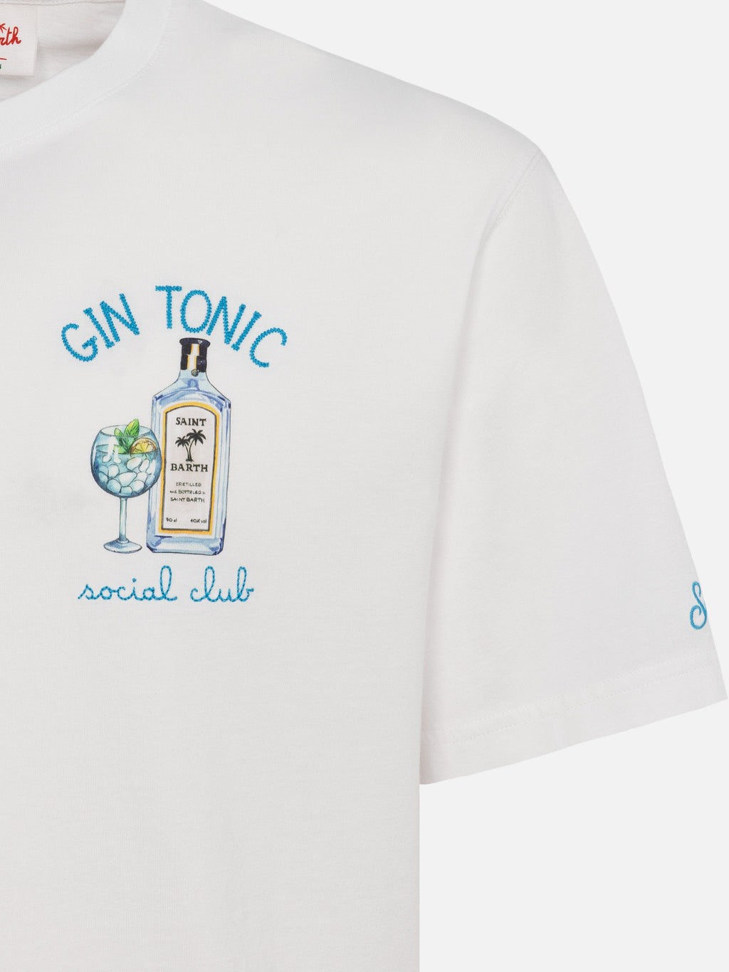 T-shirt bianca con ricamo Gin Tonic Social Club product image 6